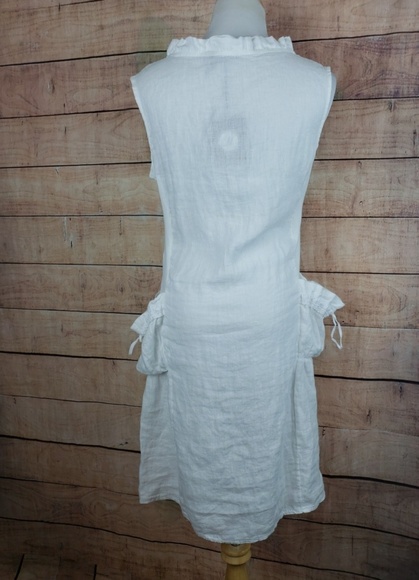 M Made in Italy Woven Sleeveless Linen Dress - Picture 4 of 6